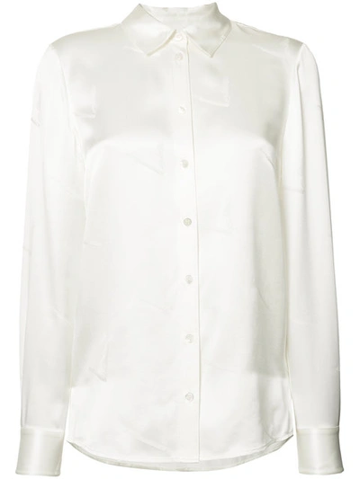 Alexander Wang Silk Button-up Shirt With Cigarette Jacquard In White