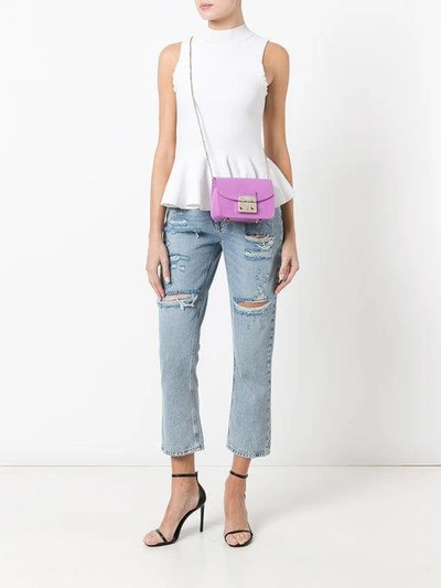 Shop Dolce & Gabbana Strawberry Embellished Cropped Jeans In Blue