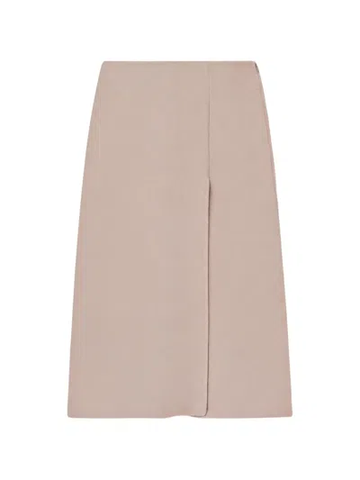 Fedeli Front-slit Skirt In Neutral