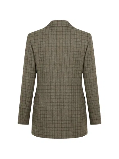 Blazé Milano Check-pattern Double-breasted Blazer In Green