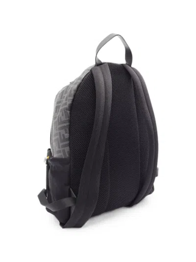 Fendi 2010s Ff Monogram Diagonal Backpack In Black