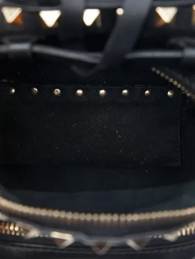 Pre-owned Valentino Garavani 2000-2017 Mini Leather Rockstud Backpack In Black