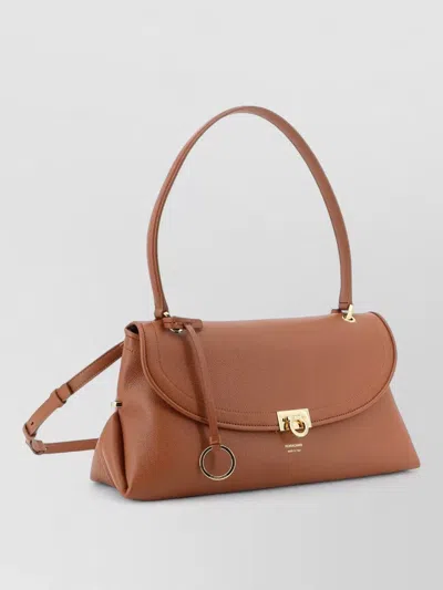 Ferragamo Soft Texture Clutch Bag Top Handle Strap