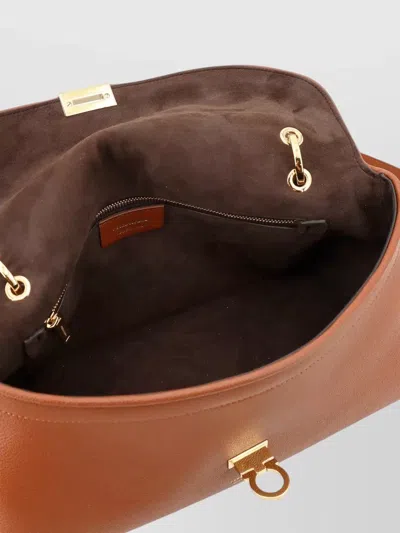 Ferragamo Soft Texture Clutch Bag Top Handle Strap