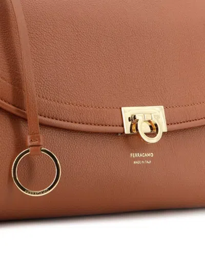Ferragamo Soft Texture Clutch Bag Top Handle Strap