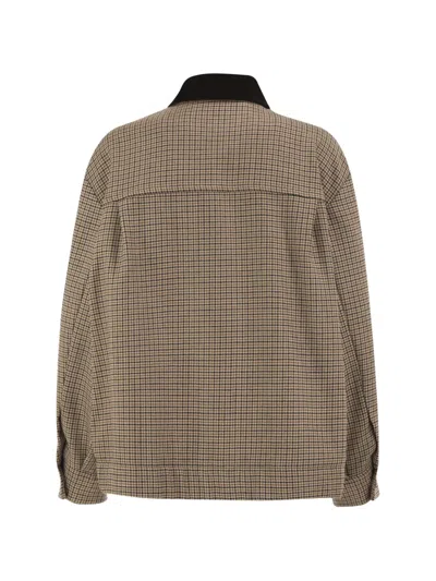 Weekend Max Mara Houndstooth-pattern Virgin-wool Jacket In Brown