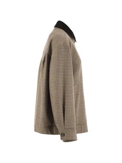 Weekend Max Mara Houndstooth-pattern Virgin-wool Jacket In Brown