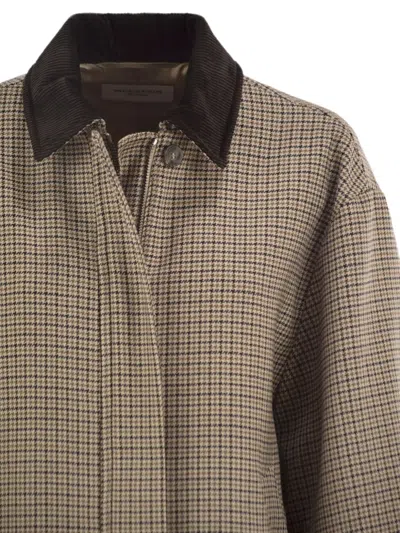 Weekend Max Mara Houndstooth-pattern Virgin-wool Jacket In Brown