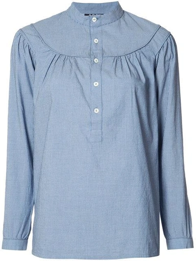 A.p.c. Sally Blouse In Blue, Stripes. In Tonal-blue And Black Striped ...