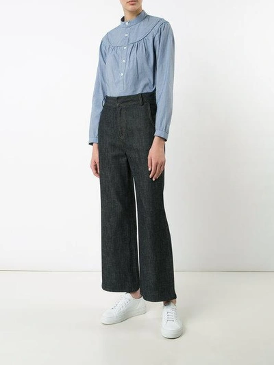 Shop Apc A.p.c. - Flared Blouse  In Blue