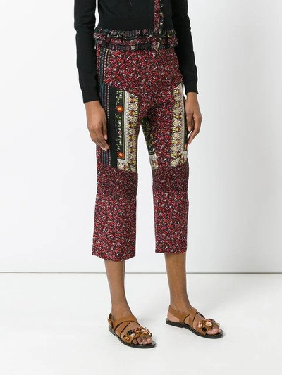 Shop N°21 Patchwork Cropped Trousers In Red