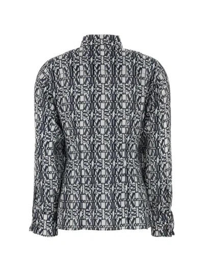 Max Mara Printed Silk Marte Shirt In White
