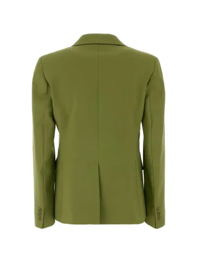 Weekend Max Mara Elegant Single-breasted Lapel Jacket With One-button Closure In Green