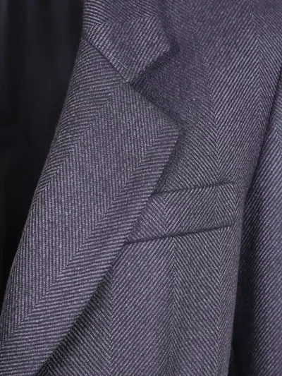 Drhope Herringbone Single-breasted Coat In Gray