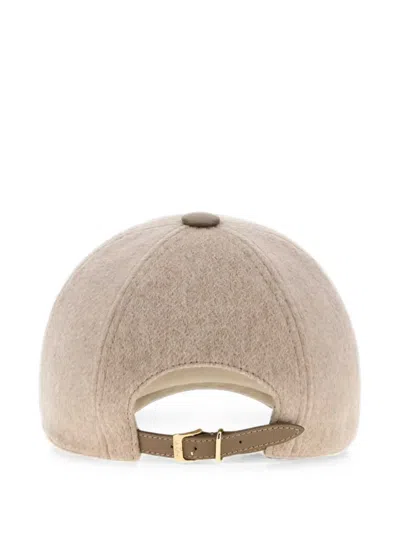 Max Mara Casquette De Baseball En Drap De Cachemire In Neutral