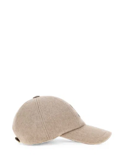 Max Mara Casquette De Baseball En Drap De Cachemire In Neutral