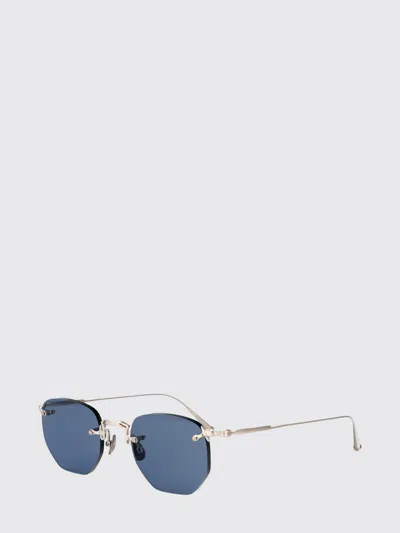 Matsuda Aviator Sunglasses In Silver Metal With Rectangular Frame In Blue