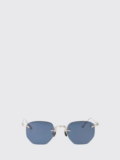 Matsuda Aviator Sunglasses In Silver Metal With Rectangular Frame In Blue