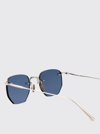 Matsuda Aviator Sunglasses In Silver Metal With Rectangular Frame In Blue