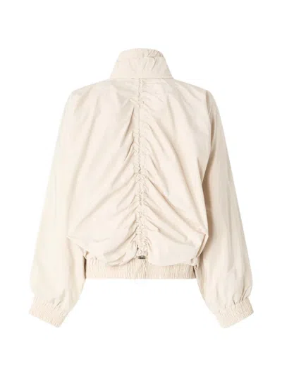Pinko Oversized Blouson Jacket With Drawstring In Gray