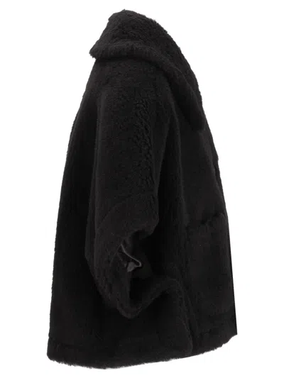 Max Mara Collared Cape In Black