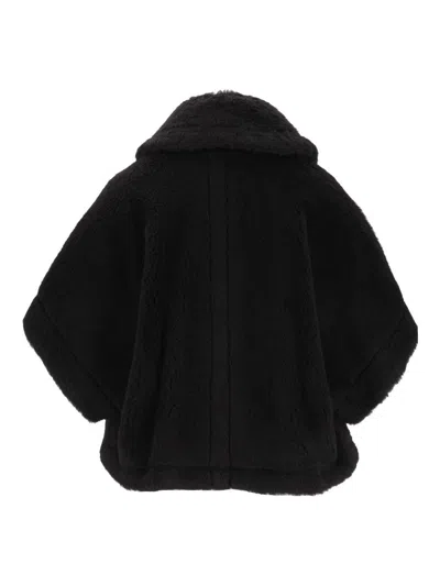 Max Mara Collared Cape In Black