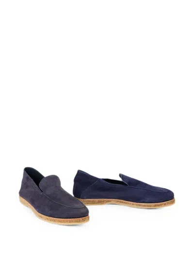 Fedeli Suede Slip-ons In Blue