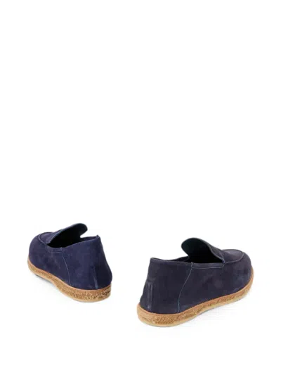 Fedeli Suede Slip-ons In Blue