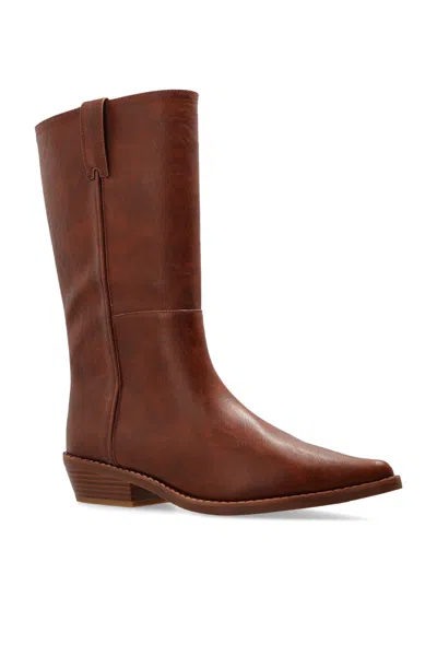 Michael Michael Kors Farren Distressed Boots In Burgundy