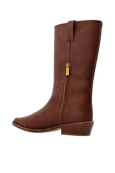 Michael Michael Kors Farren Distressed Boots In Burgundy