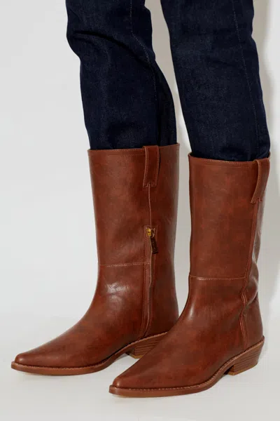 Michael Michael Kors Farren Distressed Boots In Burgundy
