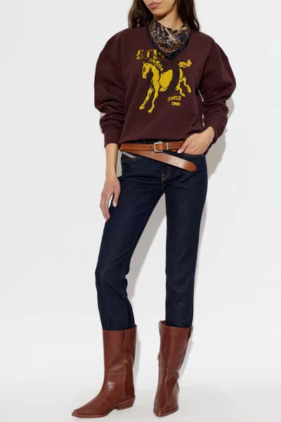 Michael Michael Kors Farren Distressed Boots In Burgundy