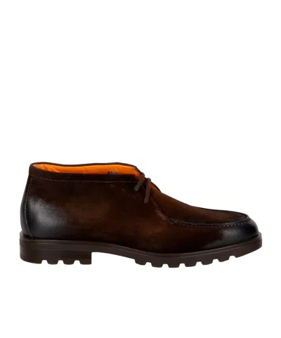 Santoni Gradient-effect Leather Boots In Brown