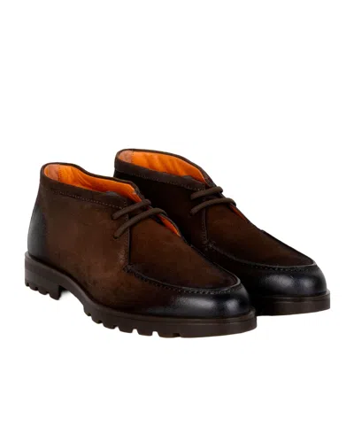 Santoni Gradient-effect Leather Boots In Brown
