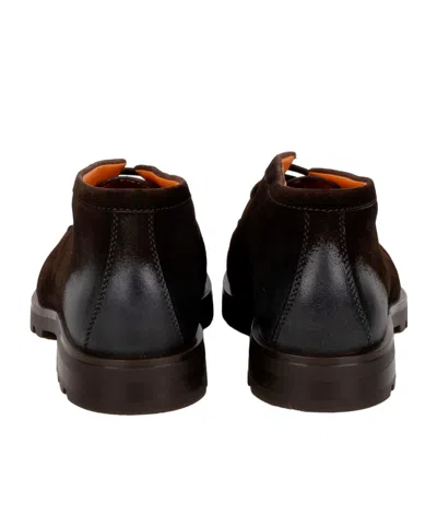 Santoni Gradient-effect Leather Boots In Brown