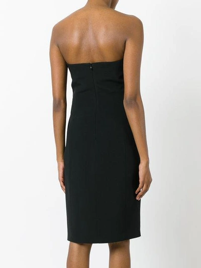 Shop Capucci Pleated Strapless Dress In Black