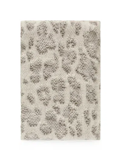 Avant Toi Textured Leopard Print Rectangular Scarf In Neutral