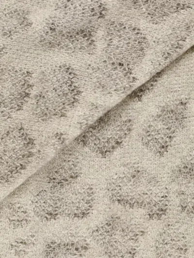 Avant Toi Textured Leopard Print Rectangular Scarf In Neutral