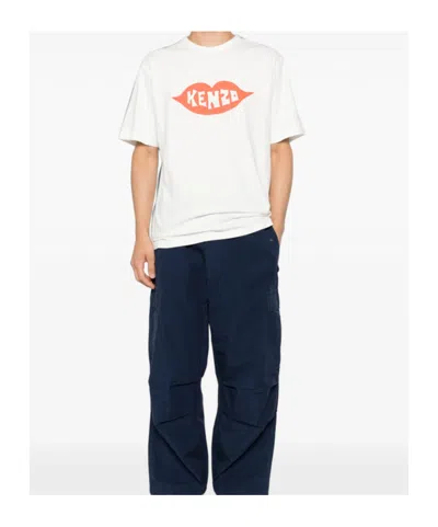 Kenzo Graphic Print Round Neck Short Sleeve T-shirt In Metallic