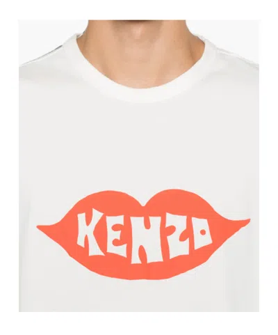 Kenzo Graphic Print Round Neck Short Sleeve T-shirt In Metallic