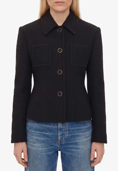 Chloé Chic Virgin Wool Stretch Jacket With Soft Cotton-viscose Lining In Black