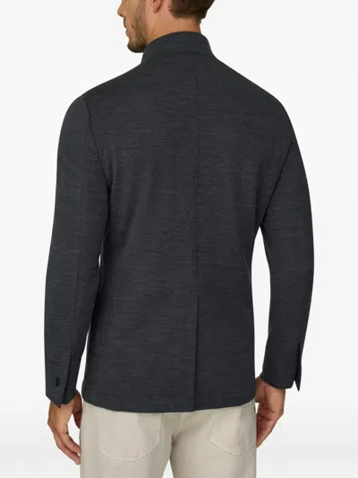 Boggi Milano Blazer Diagonal Wool Blend Wooltech In Gray