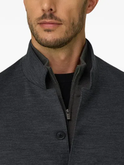 Boggi Milano Blazer Diagonal Wool Blend Wooltech In Gray