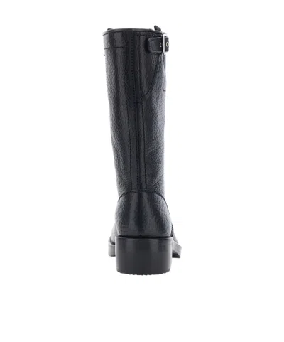 Dries Van Noten Mid Calf Boots Chunky Heel Closed Toe In Black
