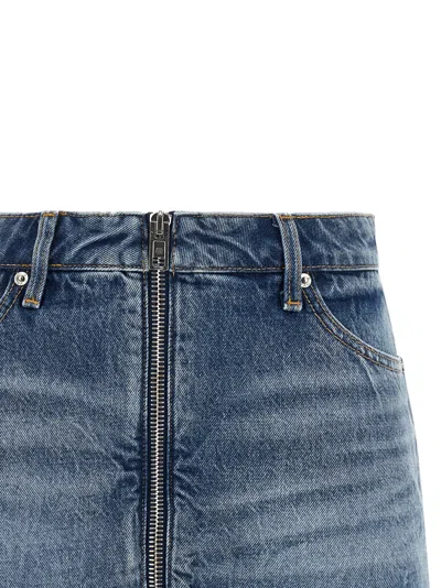 Alexander Wang Zip Front Mini Skort In Blue