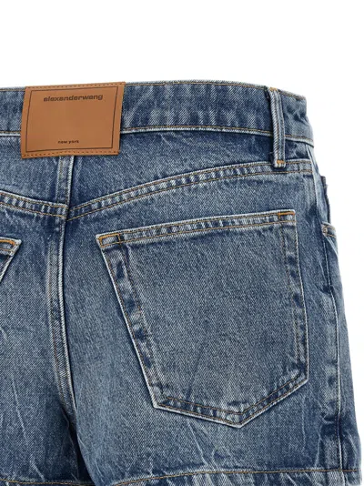Alexander Wang Zip Front Mini Skort In Blue