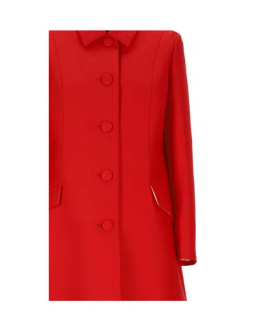 Lorena Antoniazzi Flared Single-breasted Coat In Red
