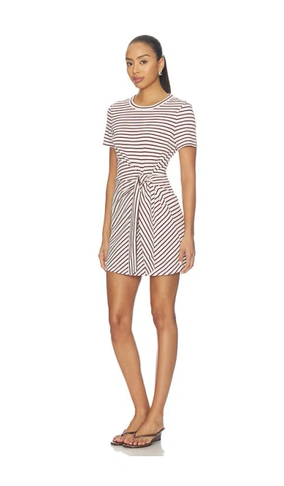Veronica Beard Elvaris Striped Knotted Jersey Mini Dress In Multi