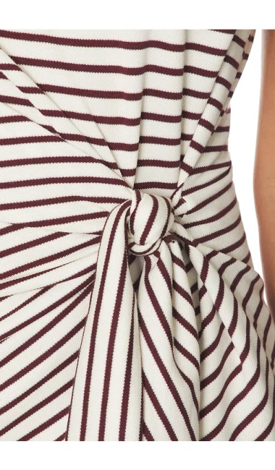 Veronica Beard Elvaris Striped Knotted Jersey Mini Dress In Multi
