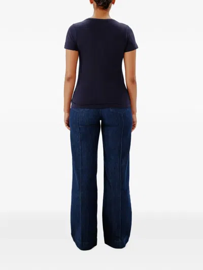 Another Tomorrow Crew Neck T-shirt In Blue